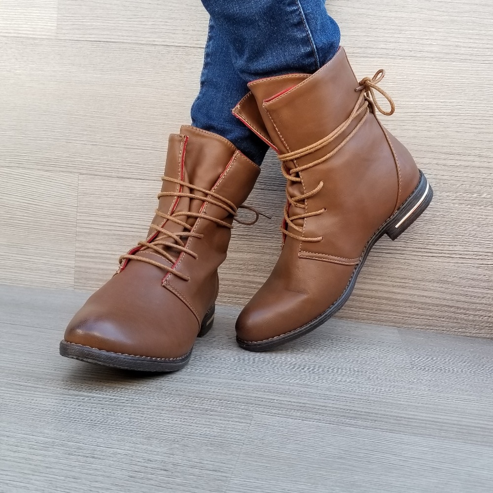 Boho-Chic Style Ankle Boots Tie Around Laces-F - Picture 4 of 8